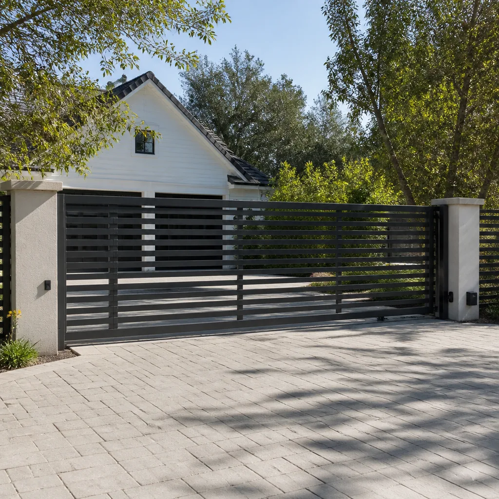 Sliding driveway gates